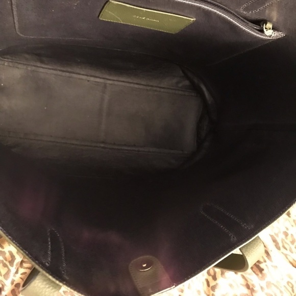 Cole Haan large green leather tote bag great quality wear on corners - Picture 4 of 10